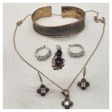 Silver Cuff Earrings & Matching Set