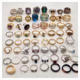 Lots of Costume Jewelry Rings Cocktail Etc.