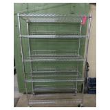 Rolling Chrome Wire Shelving Unit