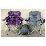 Two Folding Chairs and Sleeping Bag