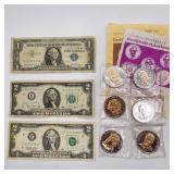Silver Certificate & Notes + Commemorative Tokens