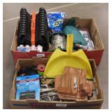 Two Trays of Gardening and Camping Supplies