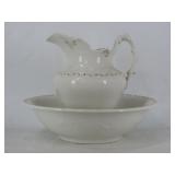 Wellsville Ironstone Pitcher and Bowl