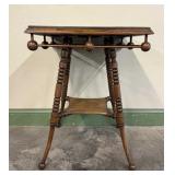 Stick and Ball Oak Stand Table
