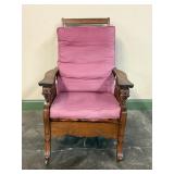 Griffin Carved Oak Morris Chair