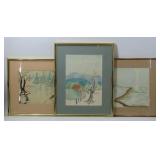 Original Snowy Landscape Watercolors