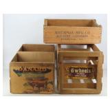 Lot of Three Wooden Crates