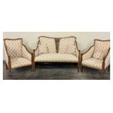 Walnut Upholstered Parlor Set