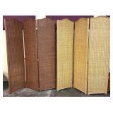 Wicker Three Panel Room Dividers