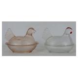 Glass Hens on Nest