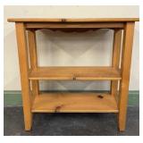 Pine Hall Table with Shelf