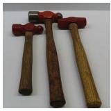 Tray Lot of Ball Peen and Mini Sledge Hammers