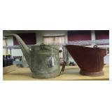Galvanized Water Can and Coal Bucket
