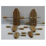 6 Wooden Clamps