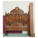 Walnut Bed with Side Rails