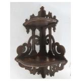 Scrolled Walnut Corner Shelf