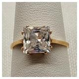 10K Gold Ring Square Cut CZ