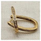 10K Gold Pierced Earrings w/ Pave CZs