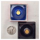 24K Gold Commemorative Coins 14K Bezels (2) +