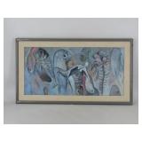 Robert Carrell Signed Surrealist Oil Painting