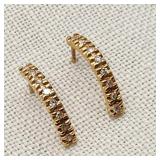 14K Gold Pierced Earrings w/ Diamonds