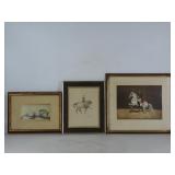 J. Plank Print And Two Drawings