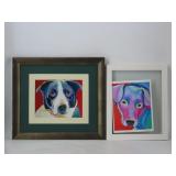 G. Wright Signed Dog Portrait Prints