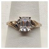 10K White Gold Ring w/ CZs