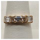 10K Gold Ring with CZs