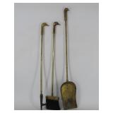 Brass Duck Head Fireplace Tools