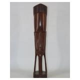 African Mahogany Portrait Sculpture