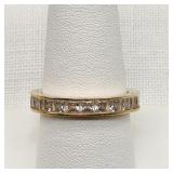 14K Gold Ring w/ Pave Square Cut CZs
