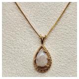 14K Gold Necklace w/ Opal Pendant