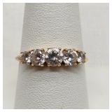 14K Gold Ring Graduated CZs