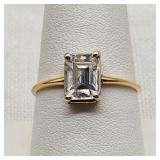14K Gold Ring w/ Rectangular CZ