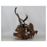 Abstract Metal Fire Sculpture