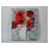 Signed Abstract Poppy Painting