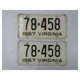1967 Virginia License Plates