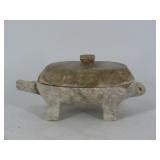 Carved Stone Turtle Lidded Box