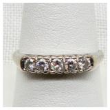 14K White Gold Ring w/ Five Diamonds