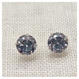 14K White Gold Earrings w/ 1Ct CZs