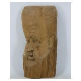 Carved Folk Art Bearded Man Face Mask