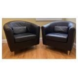 Pair of Ikea Leather Arm Chairs