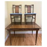 Wooden Table w/ Upholstered Chairs