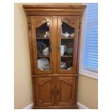 Carved Wood Corner Cabinet