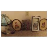 Leaded Glass Lamp and Artwork