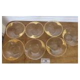 Clear and Gold Flash Berry Bowls