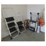 Step Stools Folding Table and Vase