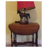 Gateleg Table and Horse Lamp