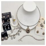 Silver Earrings Bracelet & Costume Jewelry